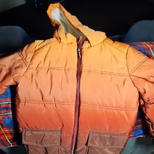 Kids Orange Puffer Jacket